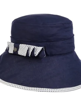 Dotted Edge Floppy Hat by - navy - Damen - Size: One Size - Lierys - FashionsVida