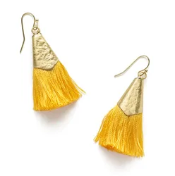 Gold Kiara Earrings - Yellow Tassel