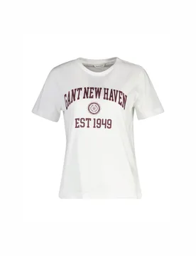 Pure Cotton Logo Graphic T-Shirt White female - Gant - FashionsVida