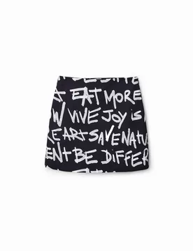 Mini-jupe ajustée texte BLACK XL female - Desigual - FashionsVida
