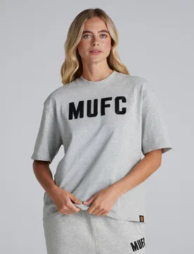 Manchester United Womens MUFC T-Shirt Grey M - Raw - FashionsVida