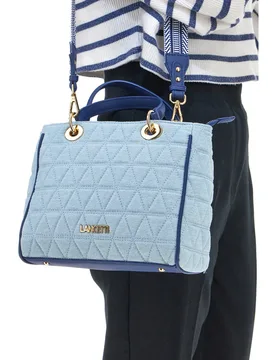 Borsa a Mano 23S-253-1 Blu Denim - Lancetti - FashionsVida