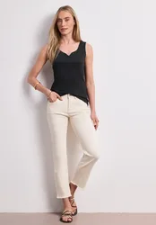 Basic Top mit Herzausschnitt female Schwarz