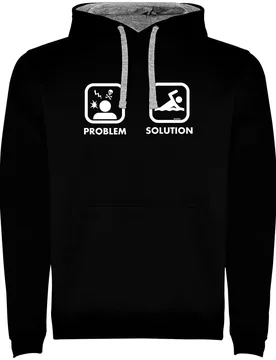 Problem Solution Swim Two-colour Hoodie Black / Grey L Men - Kruskis - FashionsVida