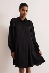 Tila Black Embellished Midi Dress - True Black - Size: 6