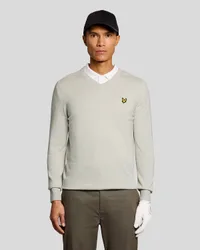 Men's Golf Cotton Blend V-Neck Jumper in White