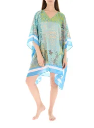 Copricostume caftano AZZURRO U