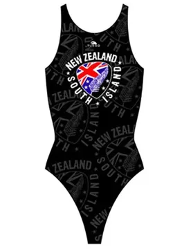 New Zealand Shield Swimsuit Black 9-10 Years Girls - TURBO - FashionsVida