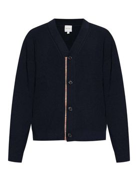 Cardigan con fascia a righe distintive
