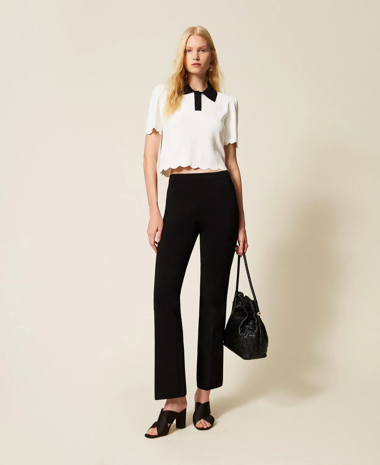 Twinset Pantalon évasé en maille - TWINSET - FashionsVida