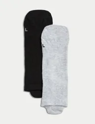 Pack Cotton Blend Pilates Socks Grey Mix female