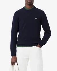 Maglia blu girocollo in puro cotone