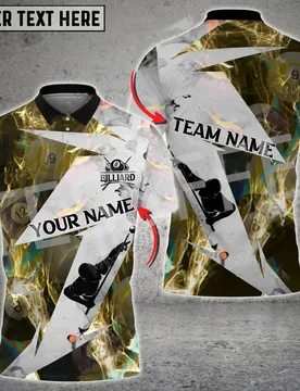 Custom Name Billiards Sports Retro Graffiti Vintage 3DPrint Summer Men's Top Casual Harajuku Polo Button Shirts Short Sleeves 22 - Aliexpress - FashionsVida