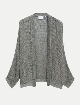 Cardigan aus Ajourstrick Grau S