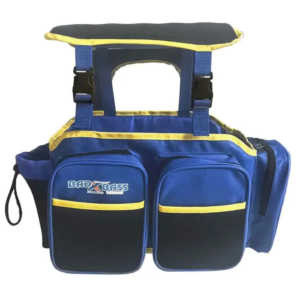 Multi Backpack Blue / Black / Yellow One Size unisex - Bad Bass - FashionsVida