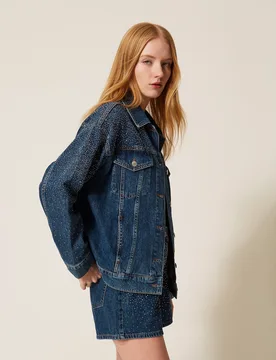 Blouson en jean avec strass - Actitude by Twinset - FashionsVida