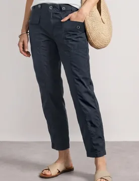 High Waist Barrel Leg Hose im Casual Fit female Blau - Street One - FashionsVida
