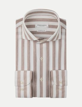 Slim-Fit Hemd mit Cutaway- Kragen Beige 44