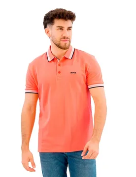 Polo A Maniche Corte Paddy 1021663 Green Open Red XS - BOSS - FashionsVida