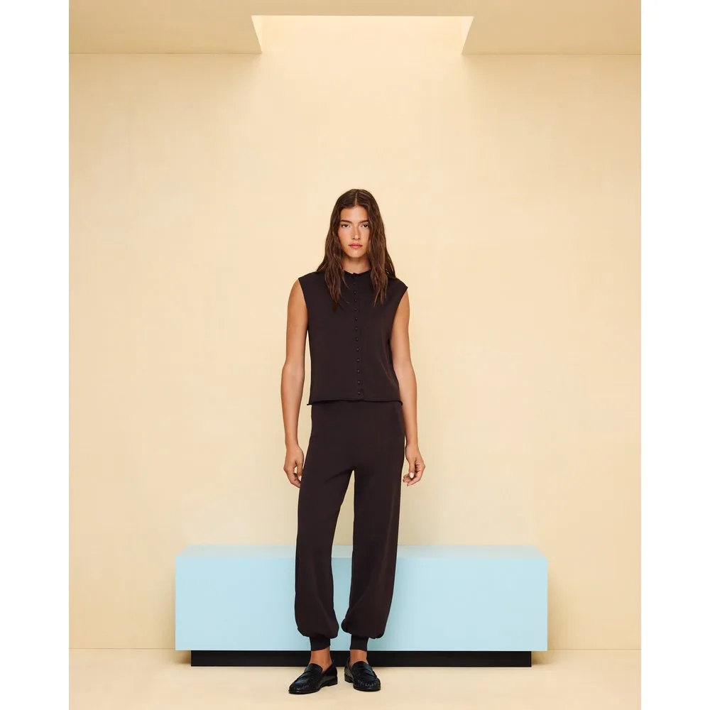 Pantalón bombacho de punto de mujer - Easy Wear - FashionsVida