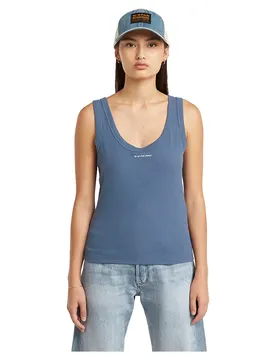 T-shirt Sans Manches Slim Rib Mid Blue M
