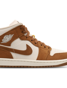 Aj1 Mid Damen Sneaker - Braun - Größe 42 - Leder Brown 42