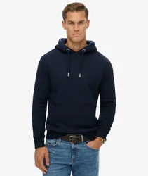 Superdry Herren Baumwolle Logo Stickerei Vintage Kapuzenpullover, Marineblau - Größe: XL