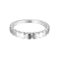 Womens Sterling Silver Graduated Circle Ring - Size T