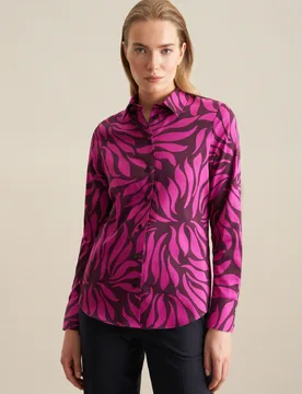 Hemdbluse Druck Lila 36 - Seidensticker.com - FashionsVida