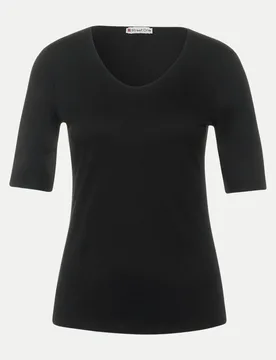 Regular-Fit T-Shirt Schwarz 40 - Street One - FashionsVida
