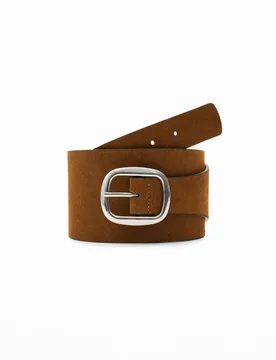 Ceinture cuir croûte de cuir BROWN 95 female - Desigual - FashionsVida