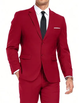 Conjunto de 2 piezas de chaqueta y corbata de unicolor para caballero, blazer de manga larga con doble botón, corte slim fit y un solo pecho para via - Shein - FashionsVida