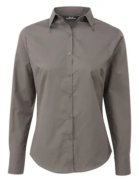 Womens/ladies Long-Sleeved Shirt (Dark Grey) - Size 24 Uk - Premier - FashionsVida
