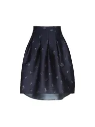 Jupe midi bleu marine 36