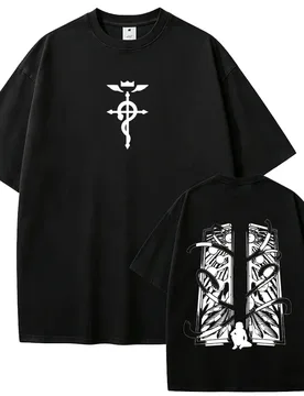 Anime Fullmetal Alchemist Edward Elric Merch T-shirt Men Women Clothing Casual Oversized T Shirts Men's Vintage Cotton T-shirts - Aliexpress - FashionsVida