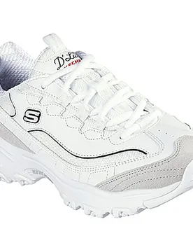 Baskets D´lites New Heat Reconditionné White Leather / Suede / Mesh / Black & Red Trim EU 41 - Skechers - FashionsVida