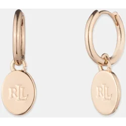 Pendientes de aro Evelyn con charm con logo