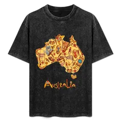 Aboriginal Flag Aboriginal Map Australia T-Shirt Street Fashion Casual Tee Shirt