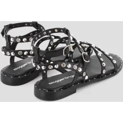 Sandalias romanas de mujer planas con tachuelas