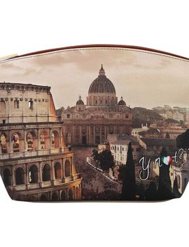 Beauty Medio Beauty Bag Ecopelle Pelle Chiusura Zip Cuoio