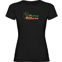 Maglietta A Maniche Corte Retro Bikers Black