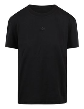T-shirt girocollo con logo dg strass