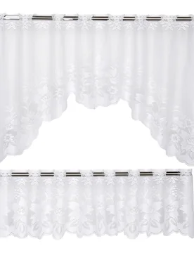 M-Bogen-Gardine „Blütentraum“, 2-teilig weiss - viva domo - FashionsVida