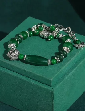 Vintage Chain Green Emerald Bracelet Natural Stone Charm Retro Silver Color Birthday Brand Wrist Gift Jewelry For Woman 2026 - Aliexpress - FashionsVida