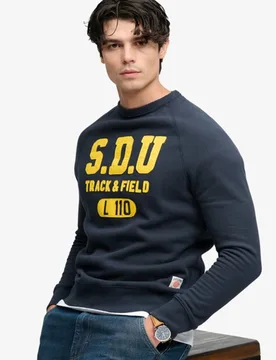 Superdry Herren Athletic Sweatshirt mit Lockerer Passform Navy - Größe: M - 79.99 - FashionsVida