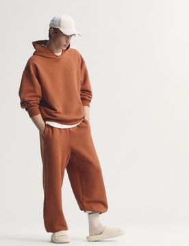 FELPA CON CAPPUCCIO SOFT LUX L Dusky Bronze