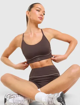 Drift Strappy Sports Bra - Damen, Braun - female - Size: XL - Trailberg - FashionsVida