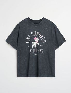 T-shirt in cotone con effetto slavato 101 Dalmatians - grigio scuro