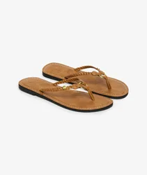 Superdry Damen Geflochtene Flip-flops aus Kunstleder Brown - Größe: 5-6