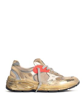 Sneakers Running Dad in misto pelle laminata